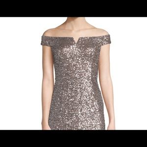 Aidan Mattox Sequin Off the Shoulder Gown NWT